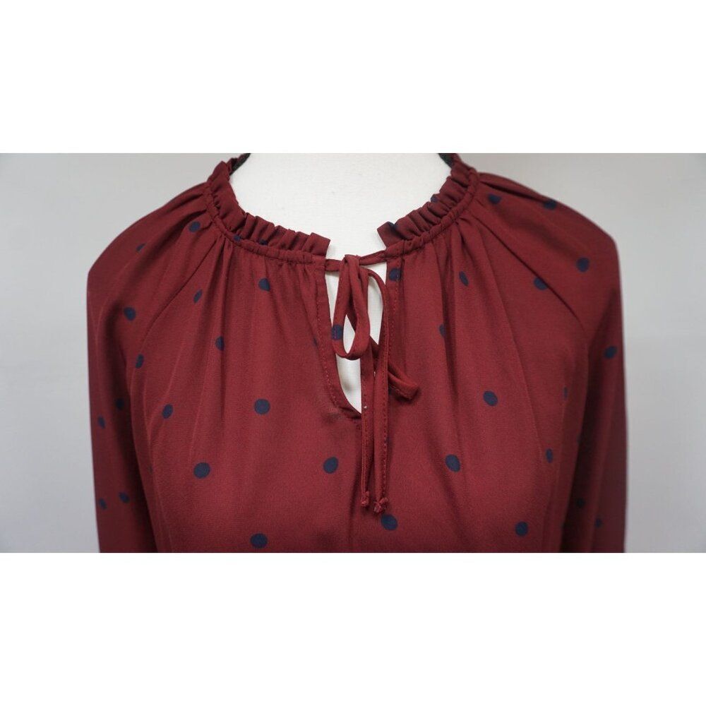 Old Navy Women’s Burgundy Polka Dot Georgette Swing Top - Size S - Picture 3 of 14
